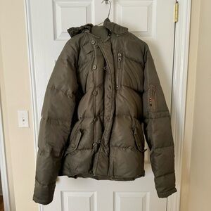Men's Olive Green Puffer Jacket